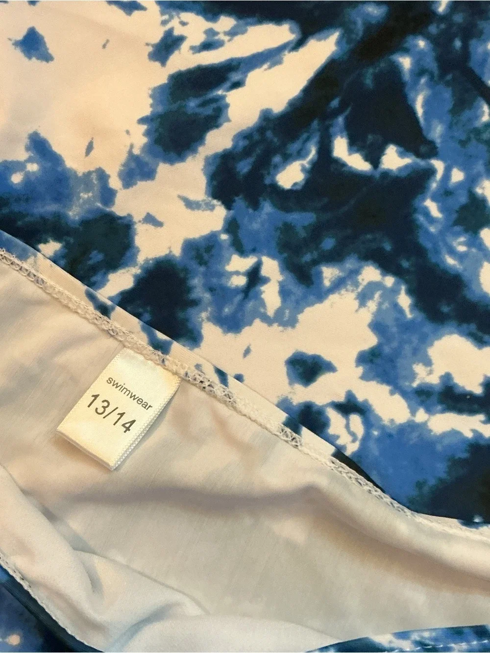 ✨Zestonie Girls 2-Piece Swimsuits Tankini Navy Tie-Dye NWOT 13-14age